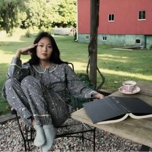 NWT Paz Pajama - Black Prancing Fawn Floral - XS